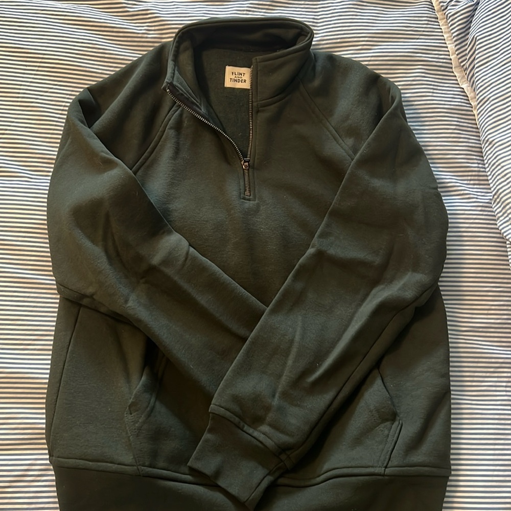Huckberry’s Flint and Tinder Quarter zip sweatshirt